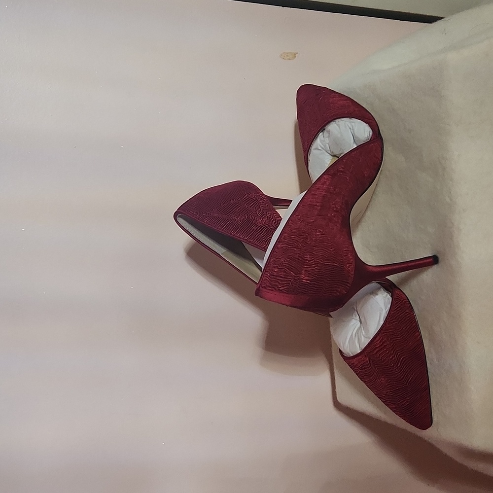 Red dorsay pumps